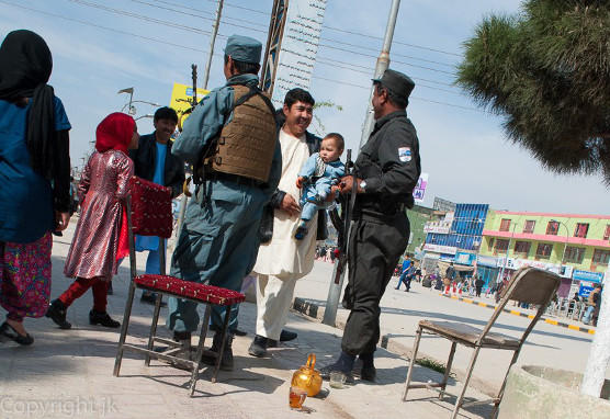 Security presence in Mazar-i-Sharif during the Nowruz celebration in 2015.