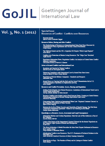 Cover: Goettingen Journal of International Law