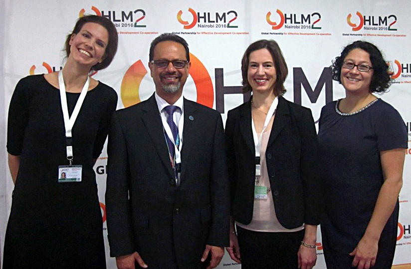 Anne Ellersiek (left) from D1-Project at the Second High Level Meeting