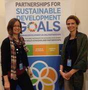 Marianne Beisheim and Anne Ellersiek at the UN High-level Political Forum on Sustainable Development 2016