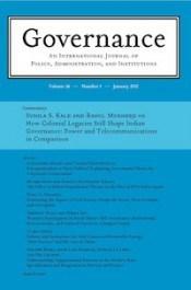 Cover: Governance: An International Journal of Policy, Administration and Institutions