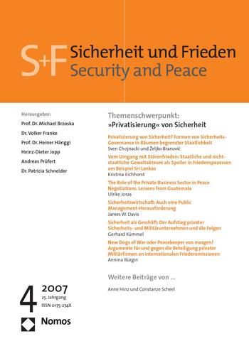 Cover: Sicherheit und Frieden, 25 (4)