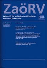 Cover: Zeitschrift für ausländisches öffentliches Recht und Völkerrecht 