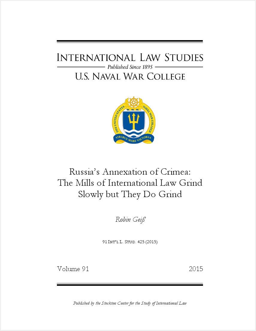 Cover: 'Russia’s Annexation of Crimea: The Mills of International Law Grind Slowly but They Do Grind'