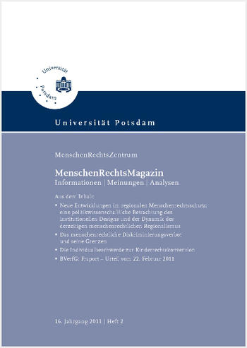 Cover: MenschRechtsMagazin