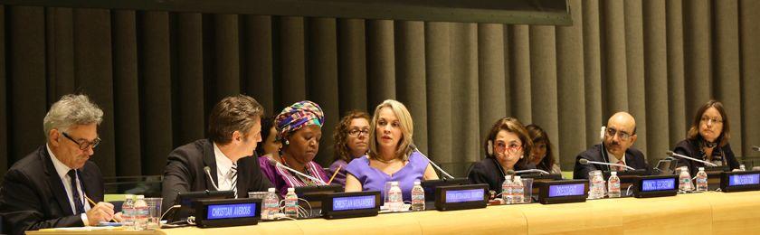 Marianne Beisheim as a panelist in the moderated dialogue “REVIEWING PROGRESS AND IMPLEMENTATION: MAKING THE MOST OF THE HLPF REVIEWS AFTER 2015"